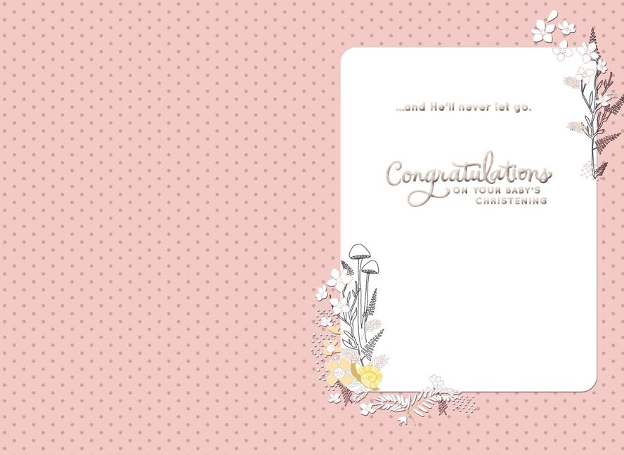 sweet little hands baby girl christening card greeting cards