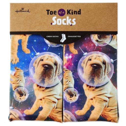 Astronaut Dogs Toe of a Kind Novelty Socks, 
