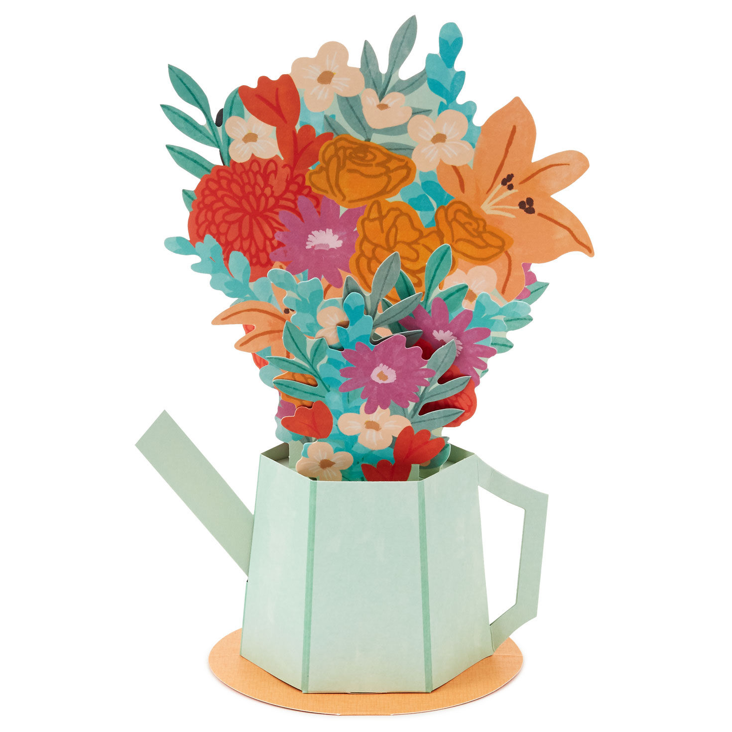 Watering Can With Flowers Pop-Up Card for Mom card back image number 2