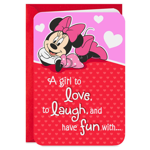 Disney Minnie Mouse Valentine's Day Card for Granddaughter, 