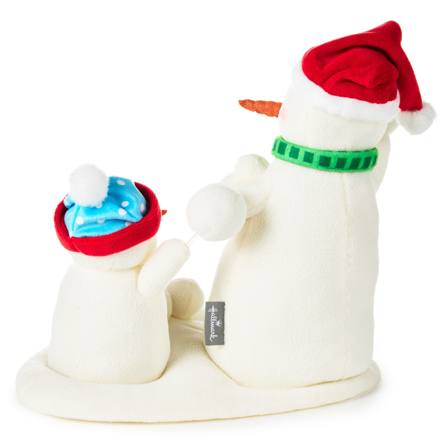 Snowmen Having Snowball Fight Plush back image number 2