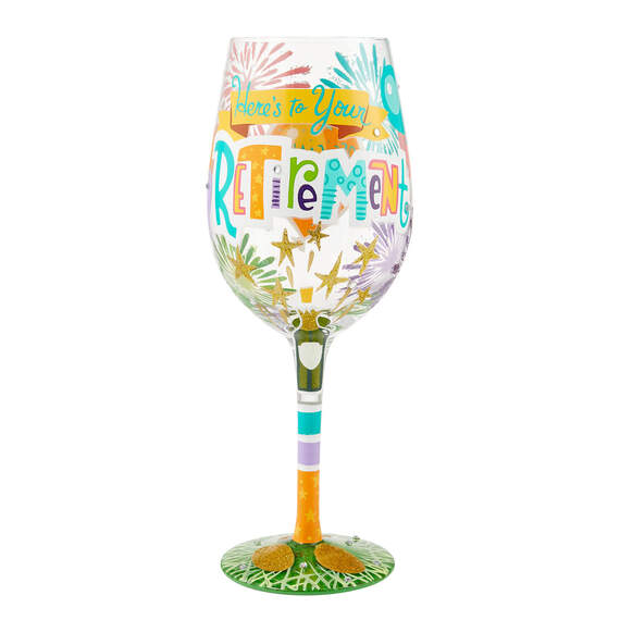 Lolita Here's to Your Retirement Handpainted Wine Glass, 15 oz., , large image number 1