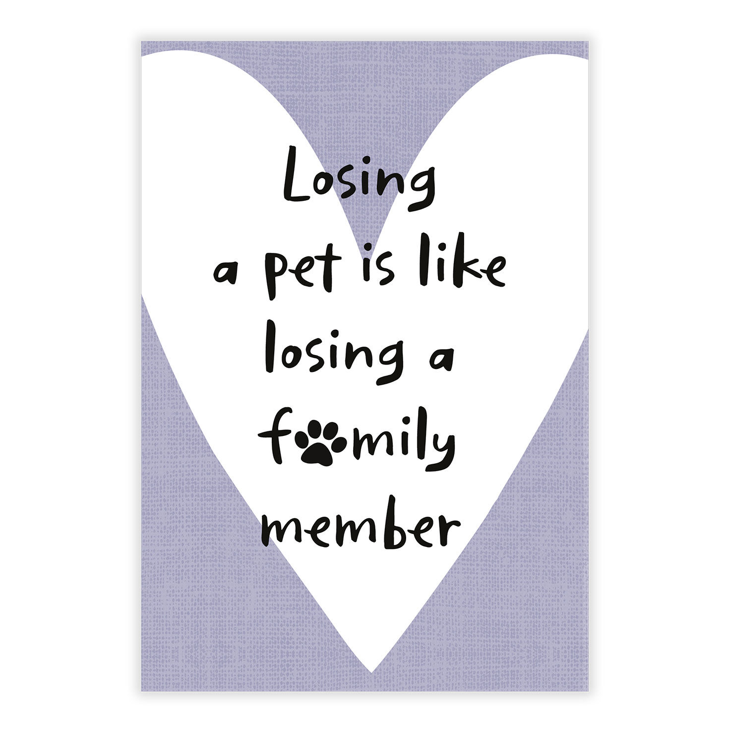 Purple With White Heart Personalized Sympathy Card front image number 2