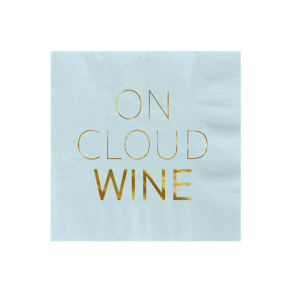 Blue "On Cloud Wine" Cocktail Napkins, Set of 16, , large image number 1
