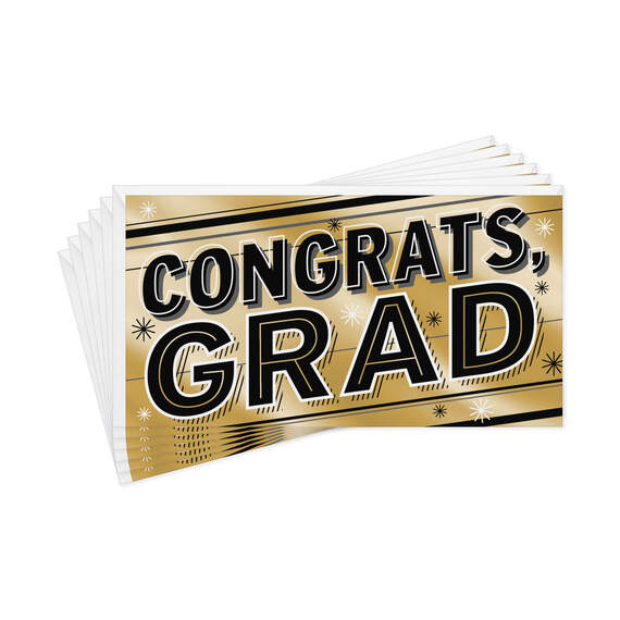 Gold Foil Congrats Money Holder Graduation Cards, Pack of 6