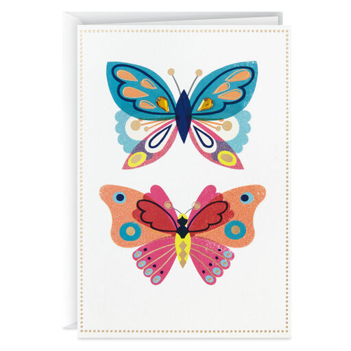 Colorful Butterflies Blank Thinking of You Card, 