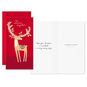 Gold Deer on Red Money Holder Christmas Cards Pack Card Front with Sentiment image number 2