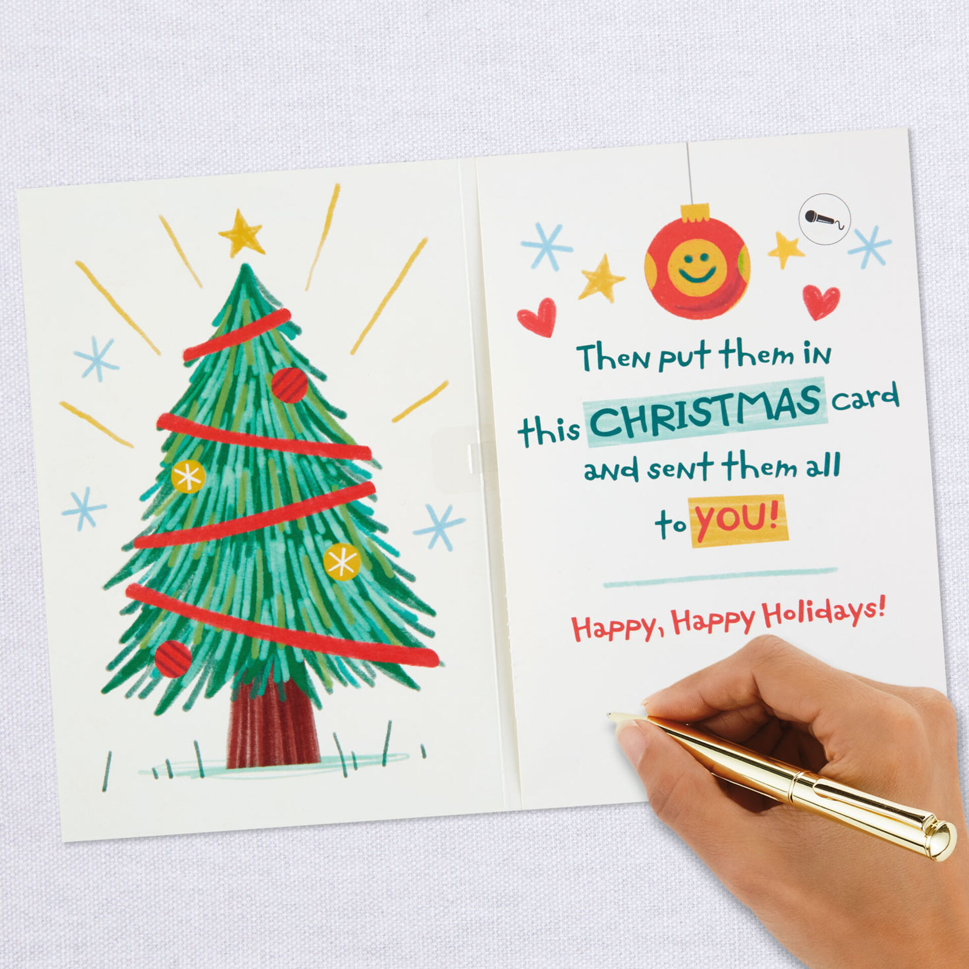 Sending Hugs Recordable Christmas Card From The Kids Greeting Cards Hallmark They're absolutely free—free to pick out, free to personalize, and free to send. sending hugs recordable christmas card from the kids