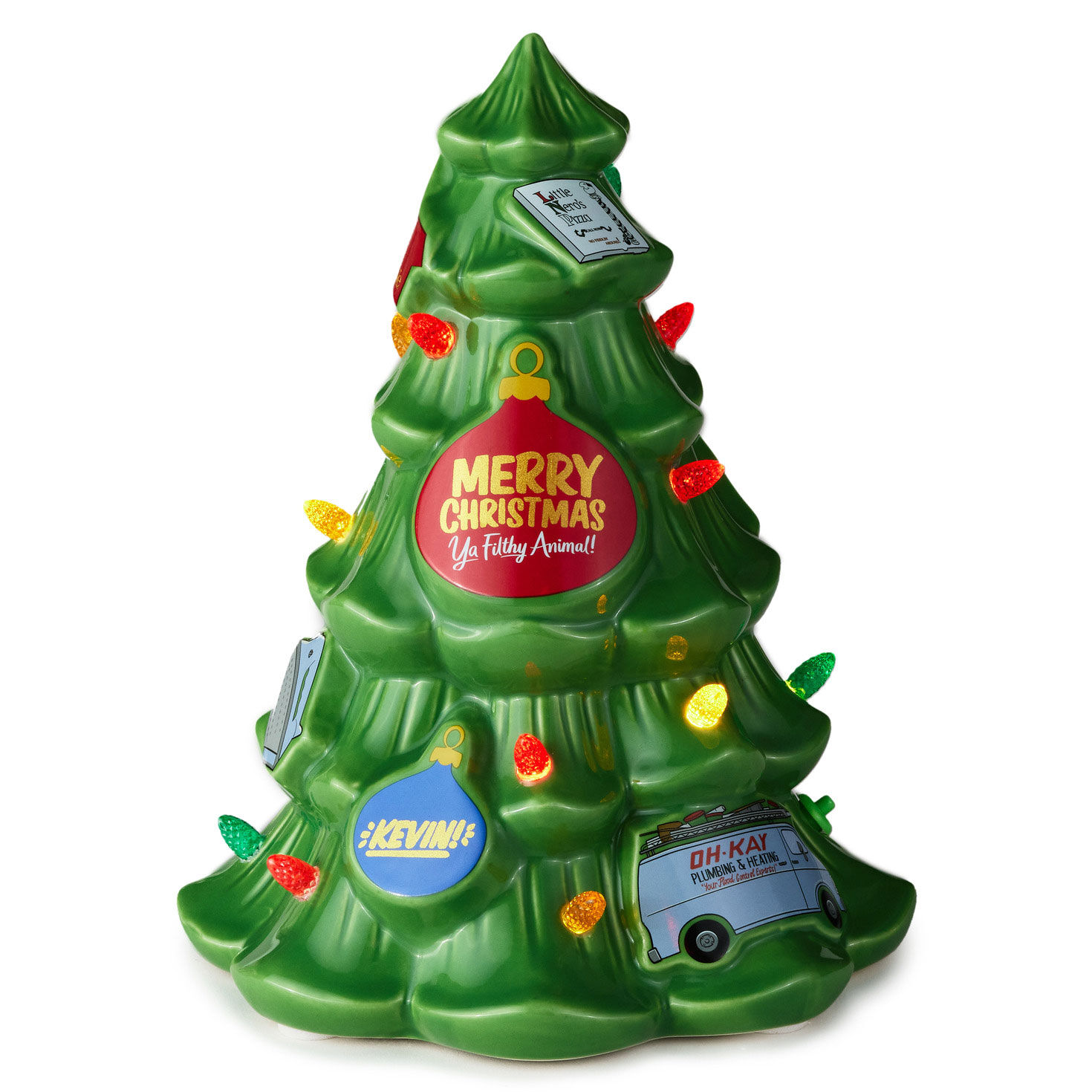 Ceramic Christmas Tree with Home Alone Decorations front on image number 2
