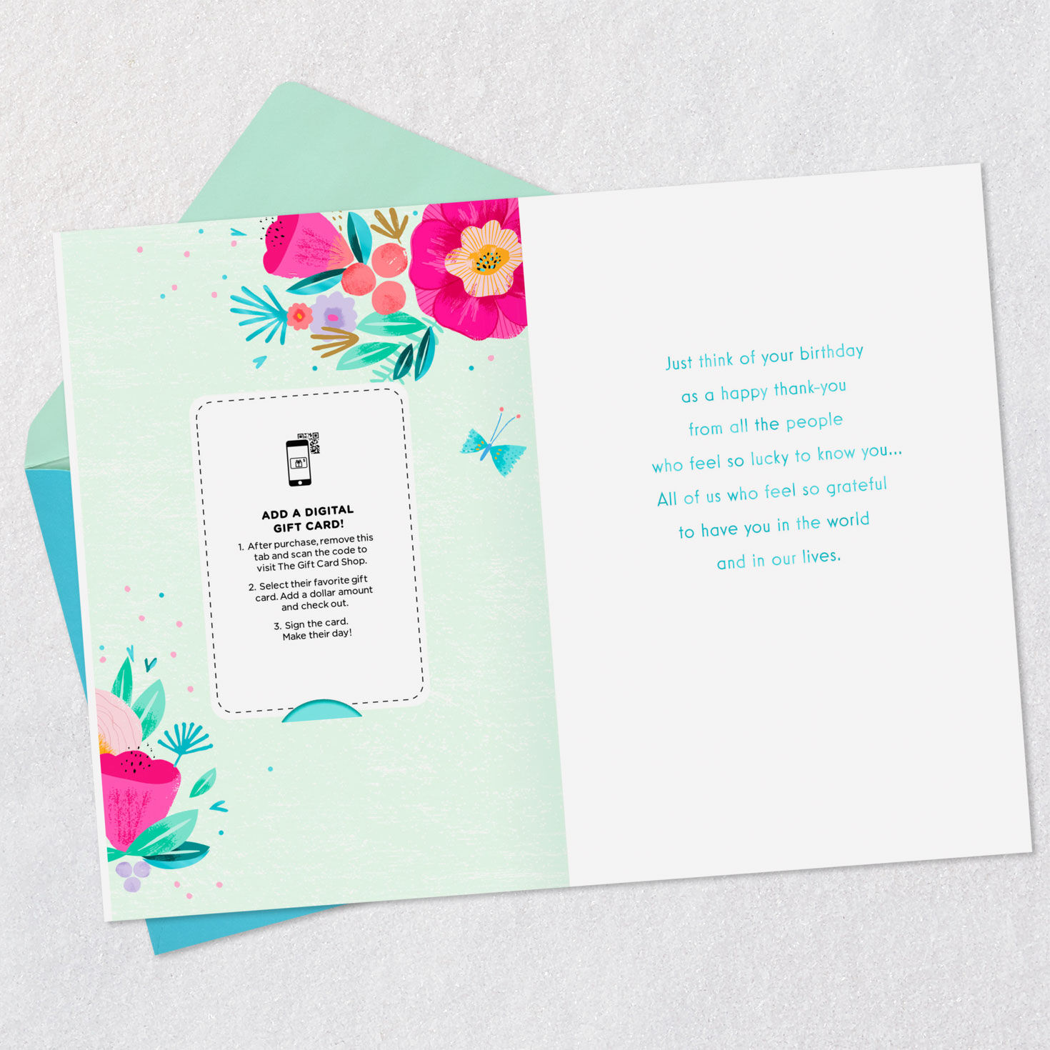 Lucky to Know You Cake and Flowers Gift Card Greeting Birthday Card ...