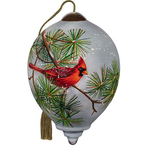 Ne'Qwa Art Gentle Snowfall Red Cardinal Christmas Tree Ornament, 
