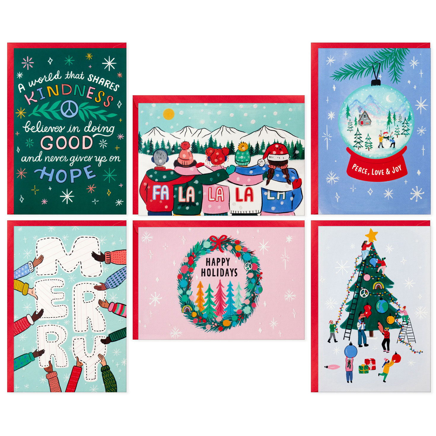 Hope, Unity, Kindness Assorted Christmas Cards, Box of 24