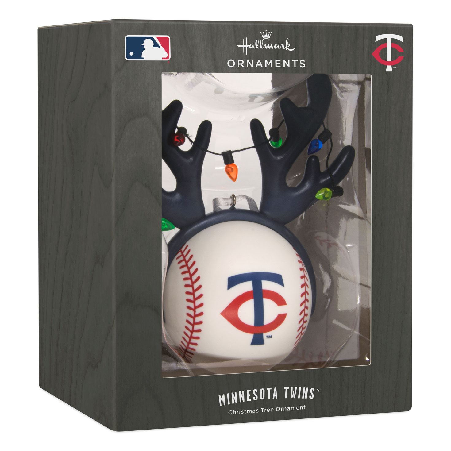 Twins Reindeer Baseball Christmas Ornament package front image number 7