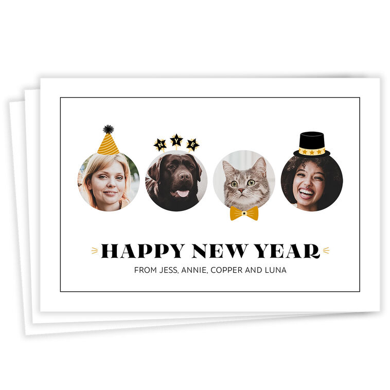 Festive Photo Props Flat New Year Photo Card
