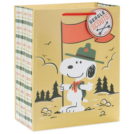 9.6" Peanuts® Beagle Scouts Snoopy Medium Gift Bag, 