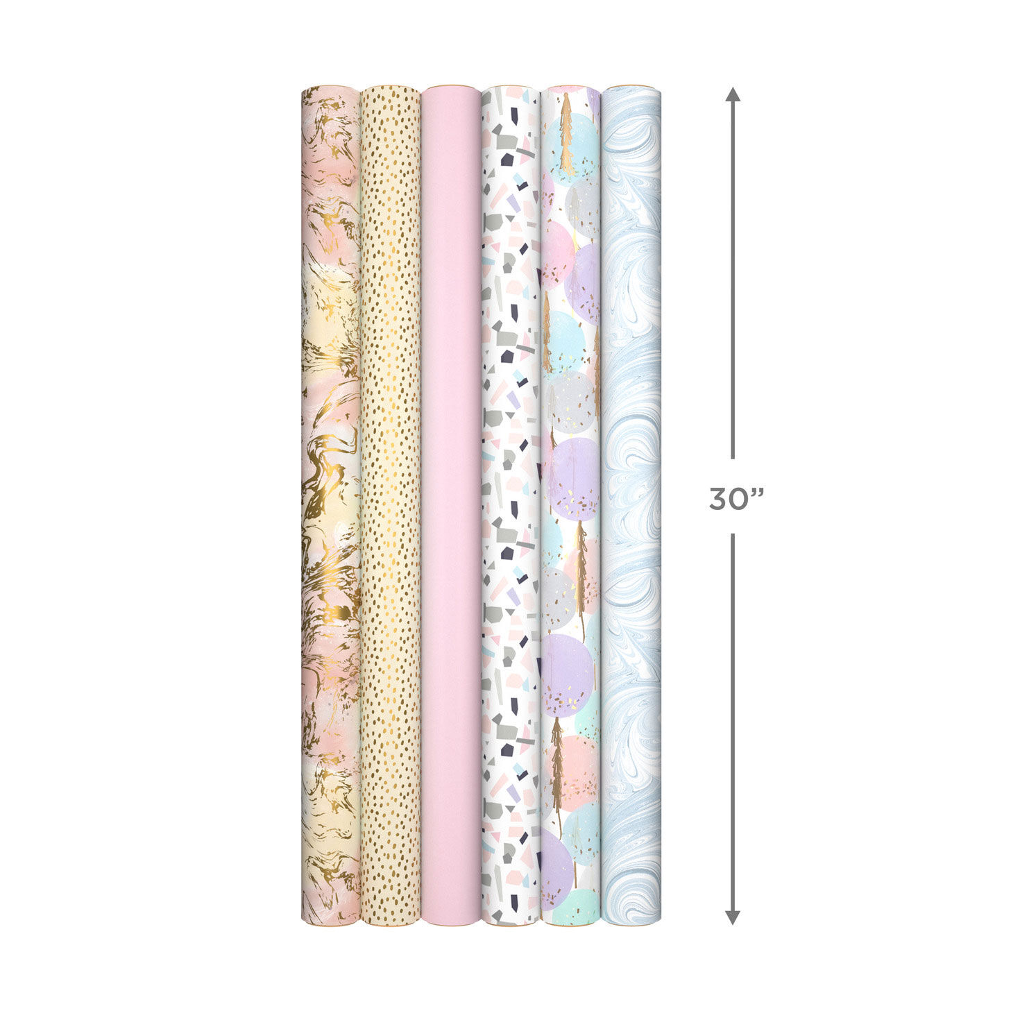 Feminine Pastels Gift Wrap Roll Assortment measurement image number 9