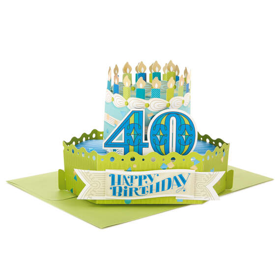 40 Cake 3D Pop-Up 40th Birthday Card, , large image number 1