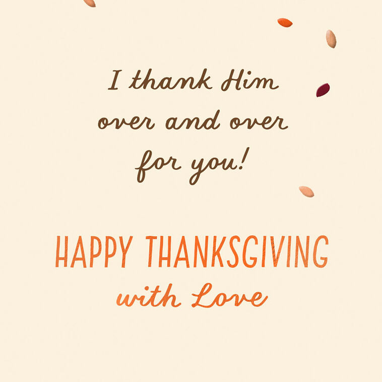 Couple on Park Bench Thanksgiving Card for Spouse Sentiment image number 2