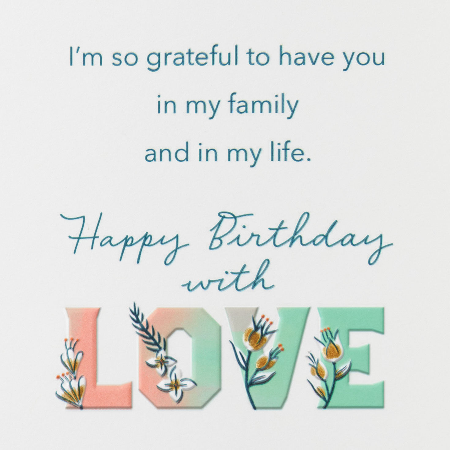 Botanical Birthday Card for Aunt sentiment image number 3