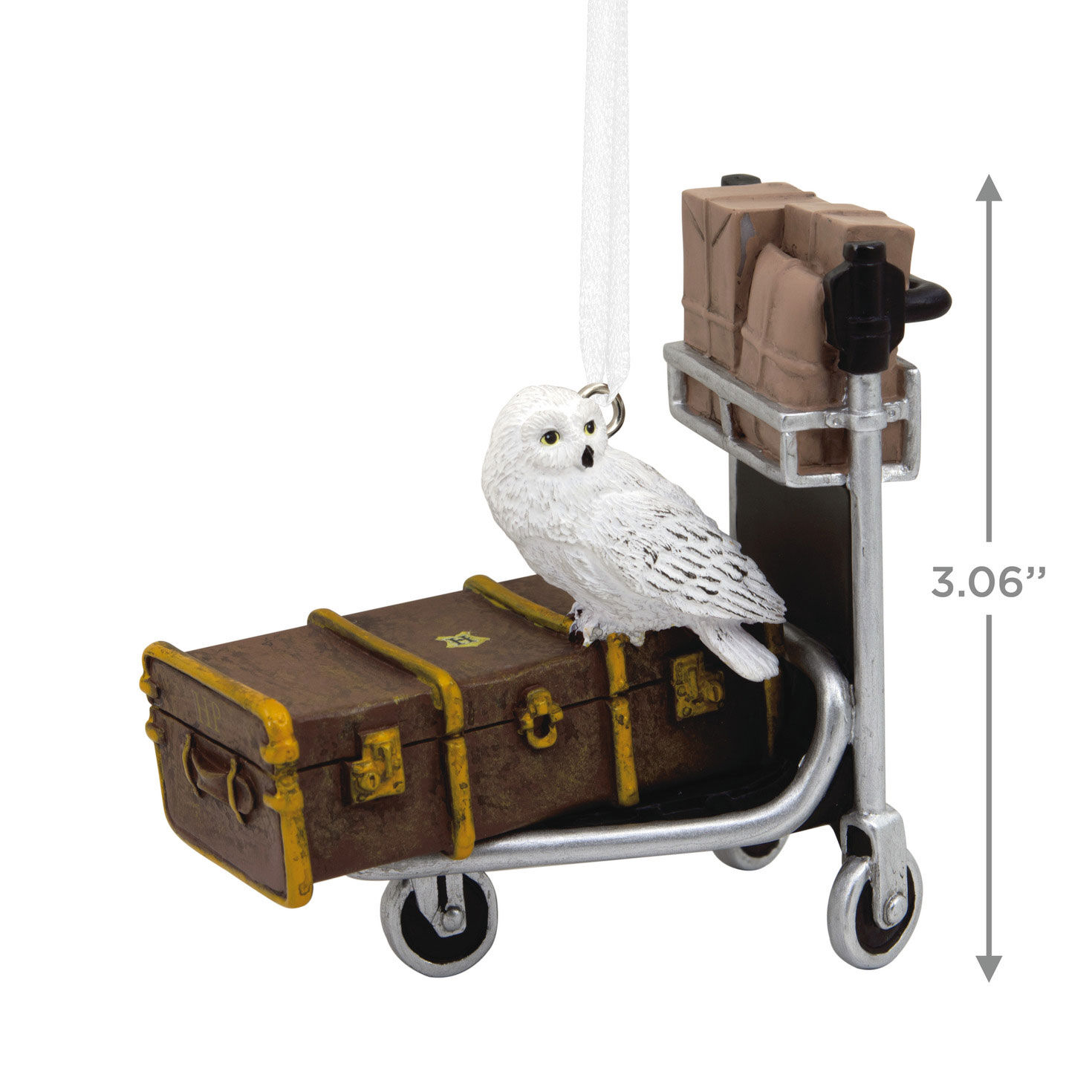 Harry Potter&trade; Luggage Trolley With Hedwig&trade; Hallmark Ornament, , large image number 3