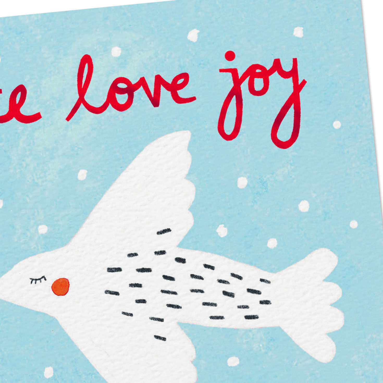 Peace Love Joy Dove and Trees Christmas Card, , large image number 4