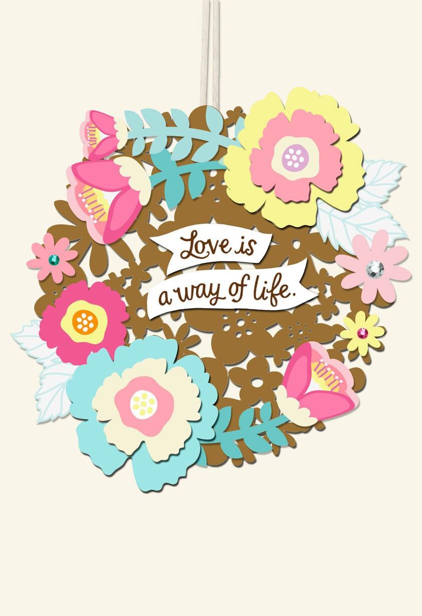 Floral Wreath Collage Mother's Day Card