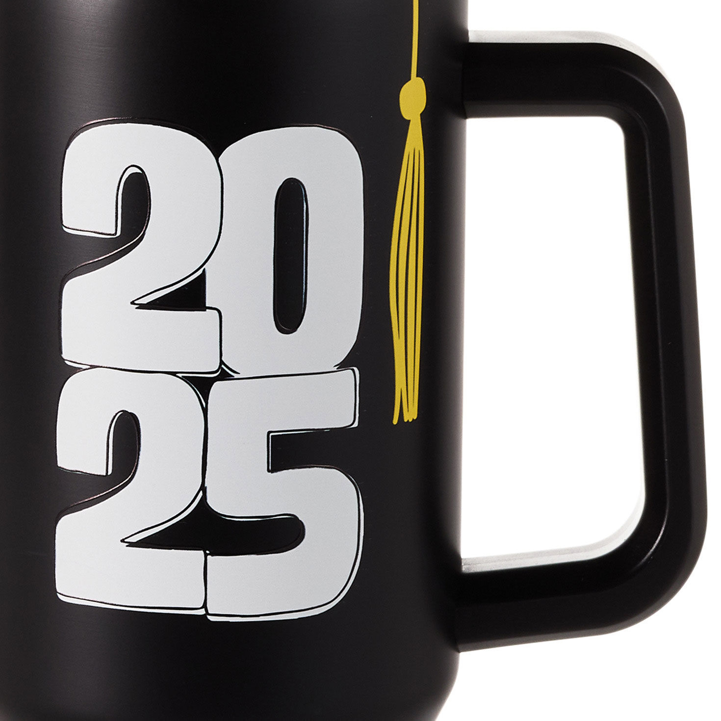 Class of 2025 With Tassel Black Metal Cup With Straw  image number 4