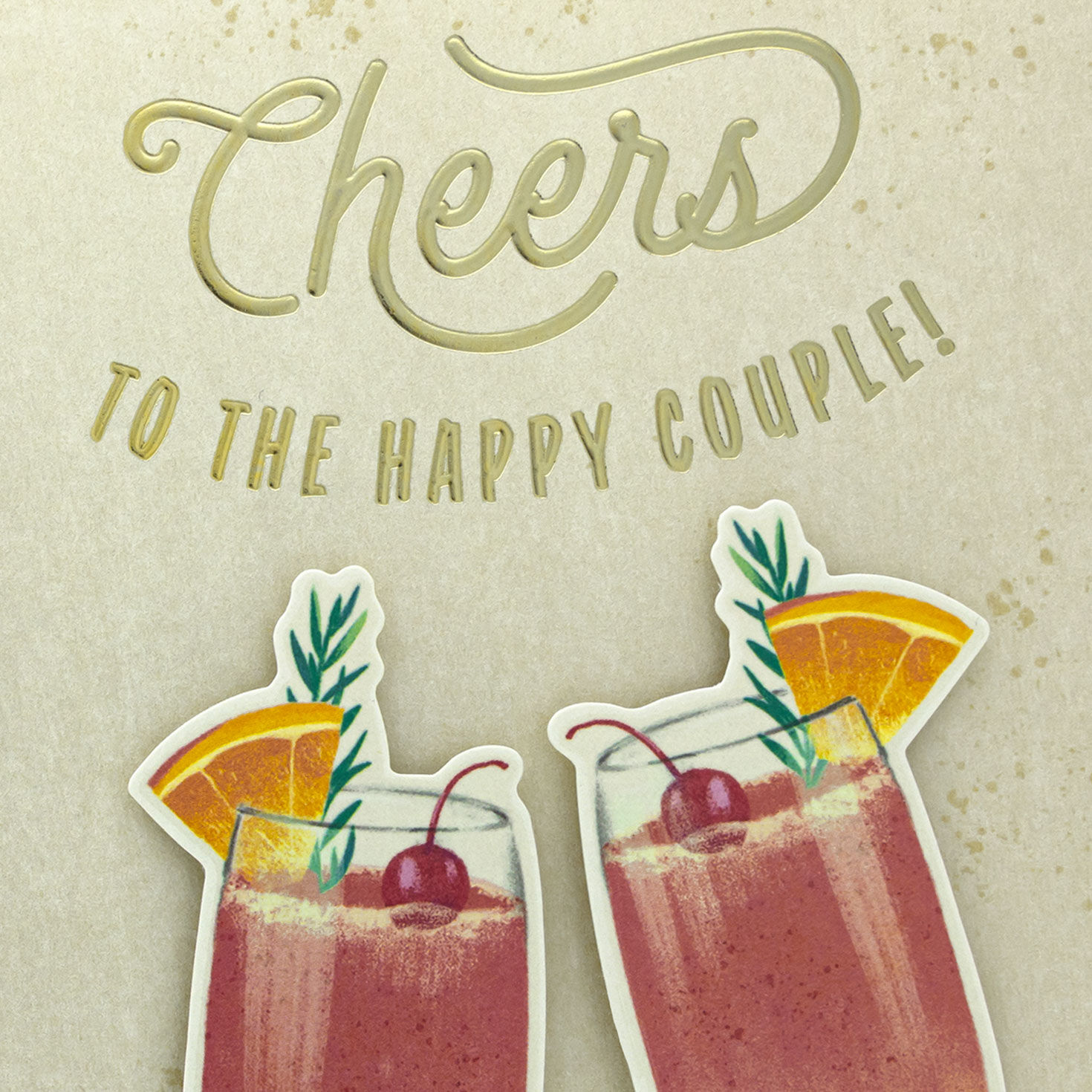 Cocktail Glasses Cheers Bridal Shower Card Card Front Detail image number 4