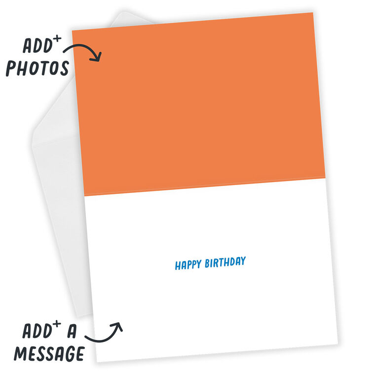 Color Stars Photo Frame Personalized Birthday Card Open Card with Envelope indicating personalization image number 4