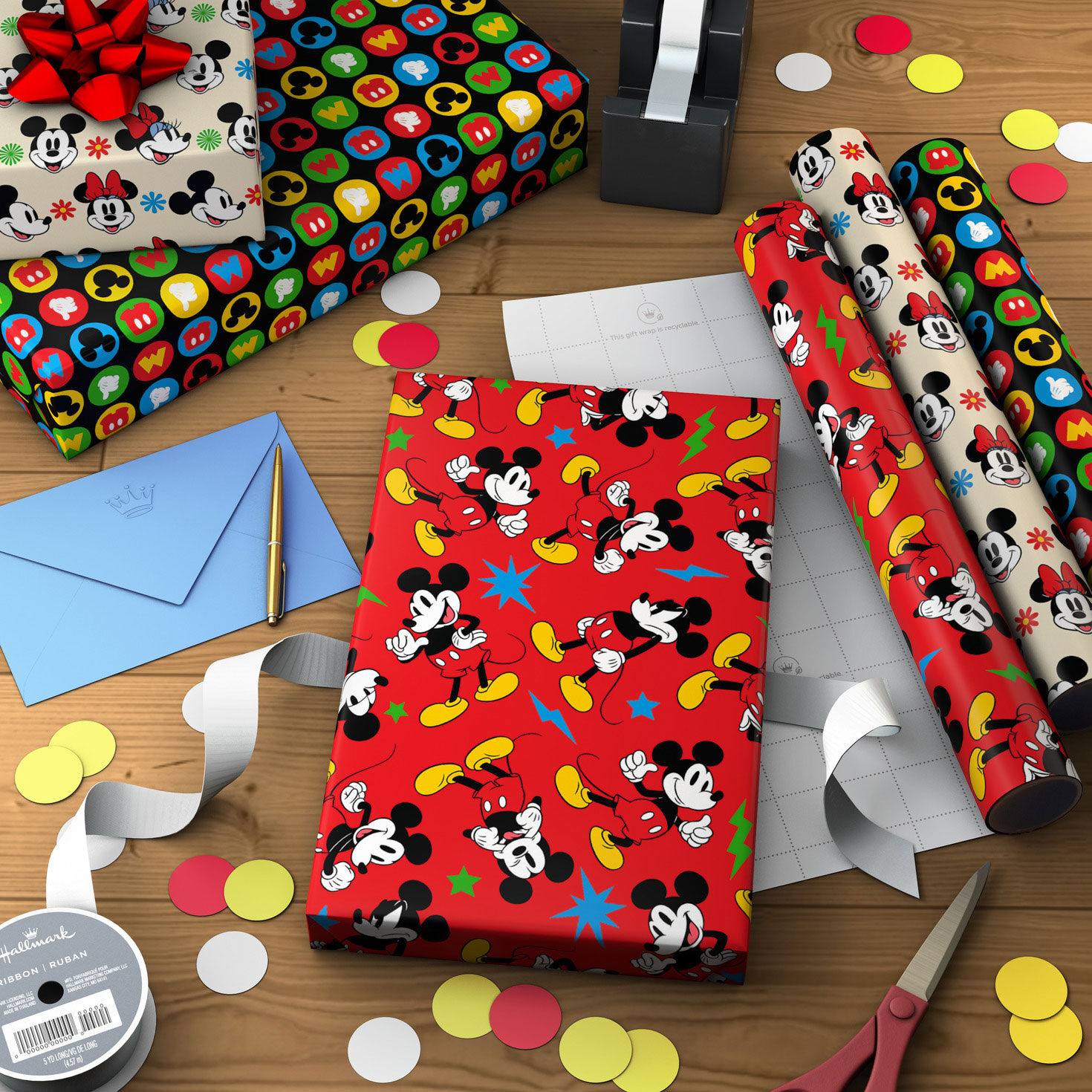 Disney Mickey and Minnie Mini Gift Wrap Rolls  image number 3