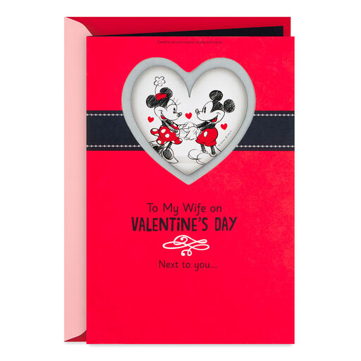 Disney Mickey and Minnie Valentine’s Day Card for Wife With Magnet, 