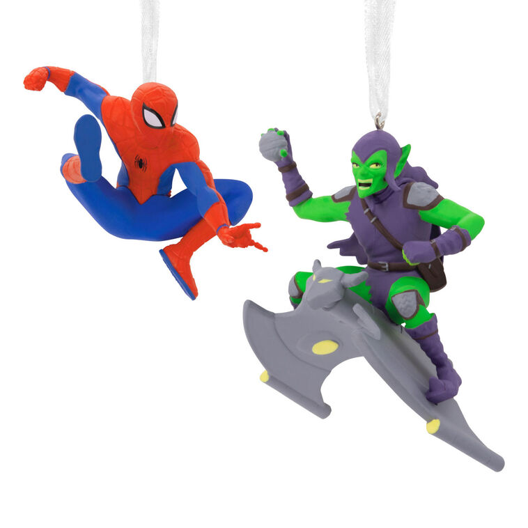 Marvel Spider-Man and Green Goblin Hallmark Ornaments, Set of 2