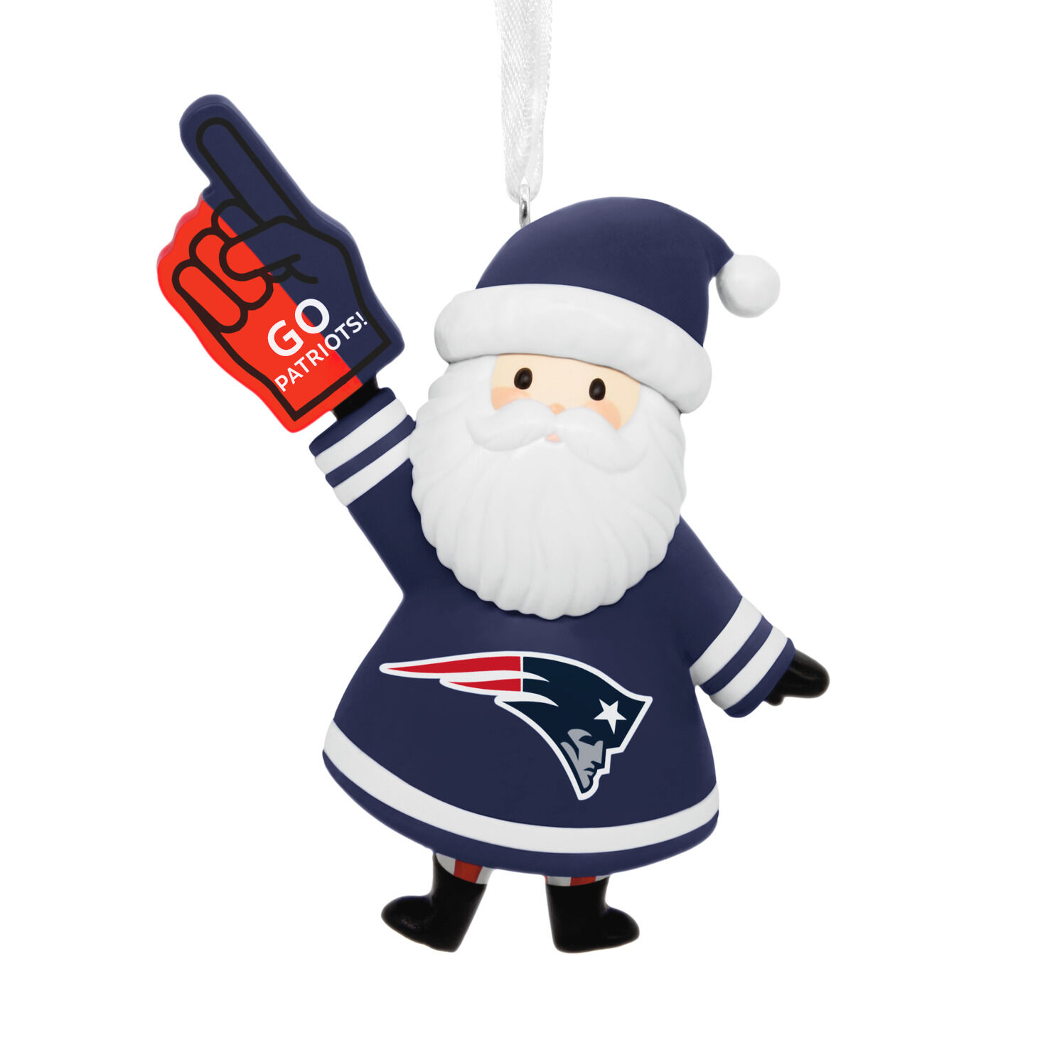 New England Patriots Santa Fan Christmas Ornament front image number 1