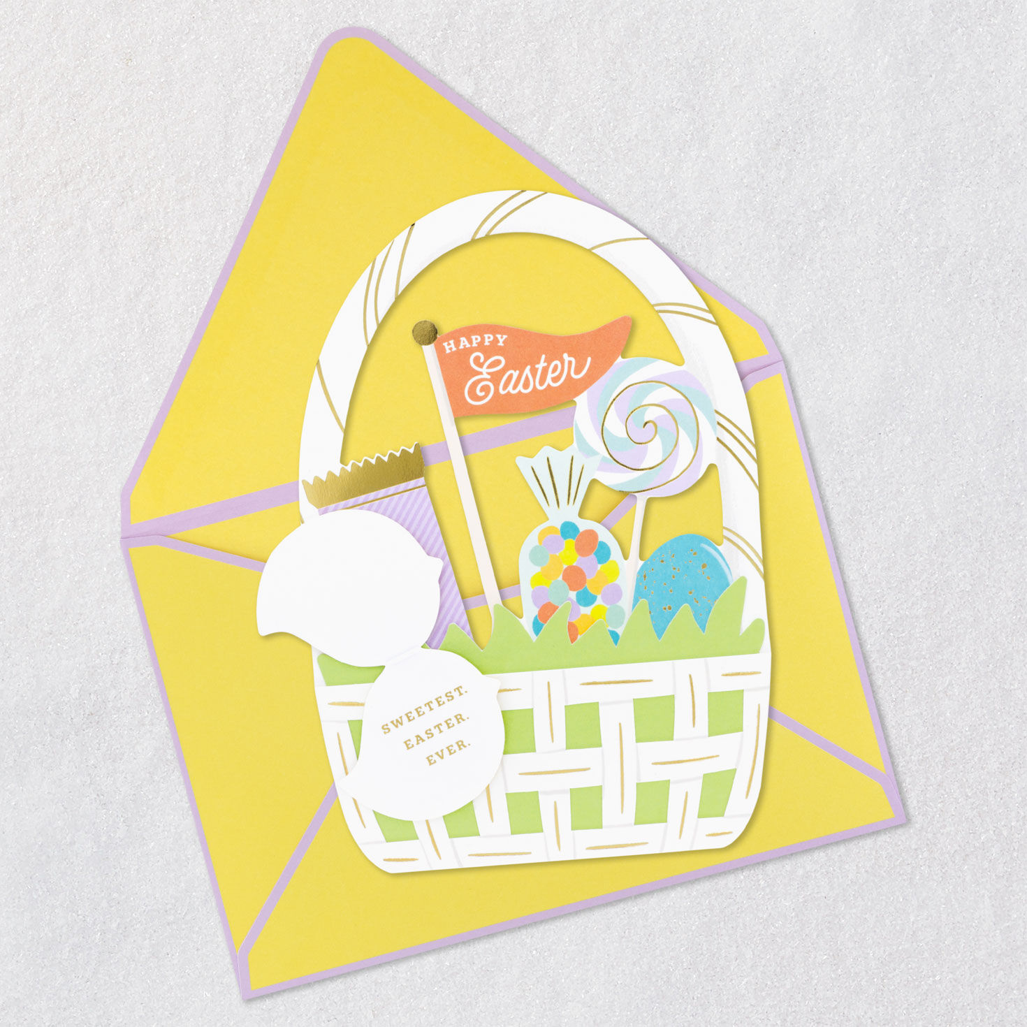 Easter Basket with Baby Chick Card Open card with envelope image number 5