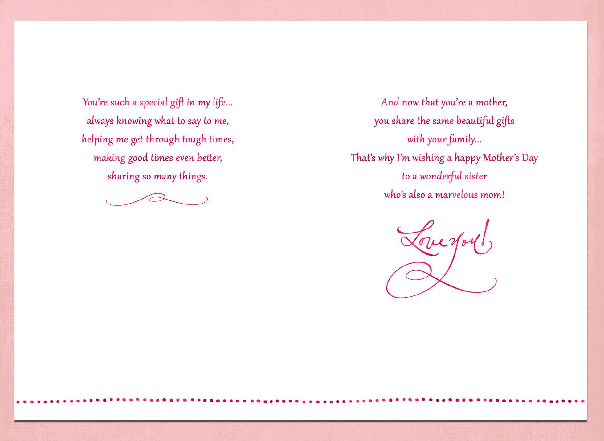 God Gave Me a Wonderful Sister Mother's Day Card