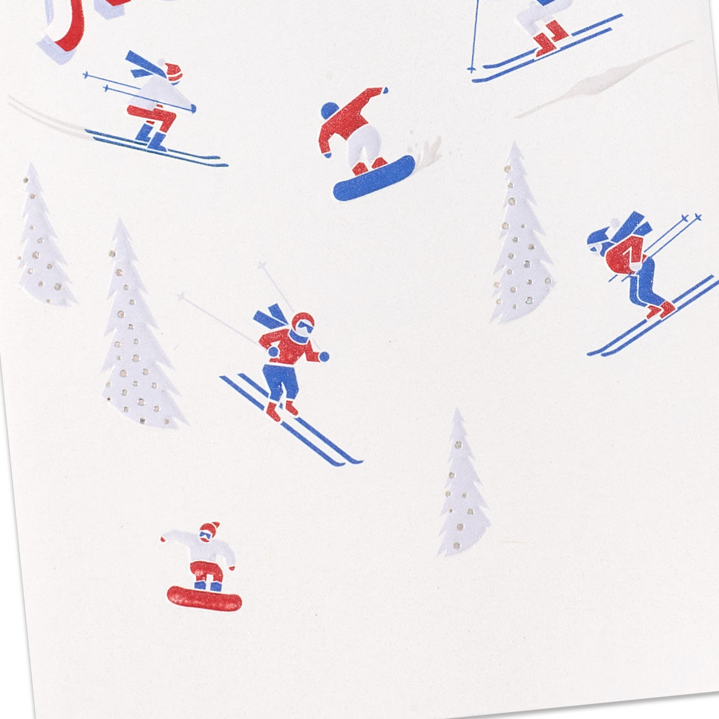 Skiing and Snowboarding Holiday Gift Card Holder Card Front Detail image number 6