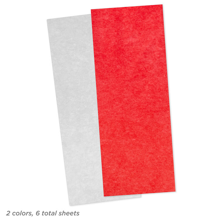 Red and White Holiday Tissue Paper, 6 sheets, , large image number 4