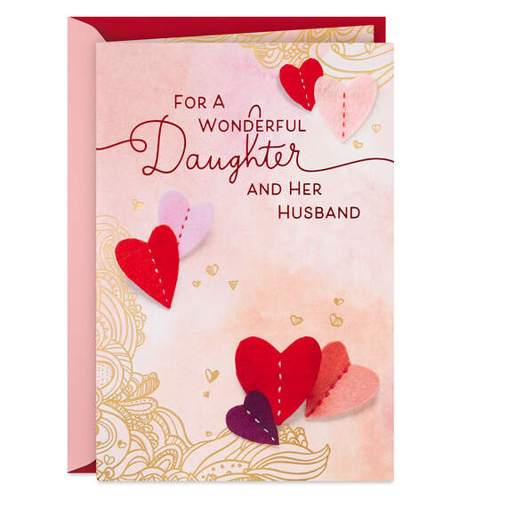 For a Wonderful Daughter and Her Husband Valentine's Day Card, , large image number 1