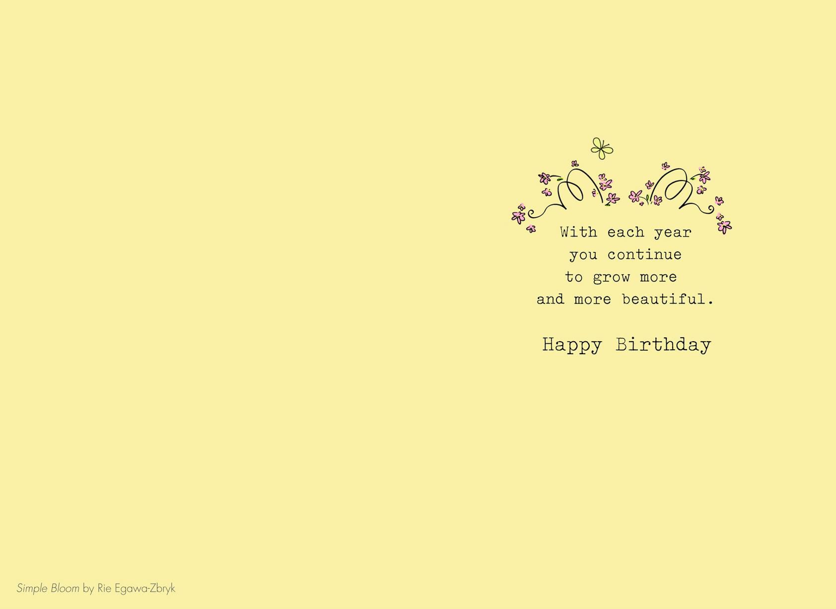Simple Bloom Birthday Card
