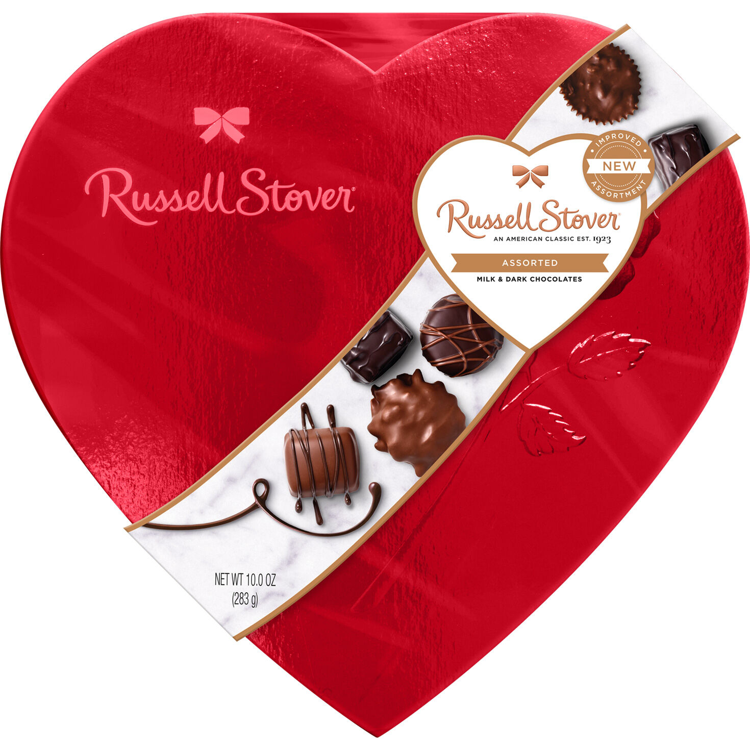 Russell Stover Assorted Chocolates Red Foil Heart Gift Box, 10 oz.