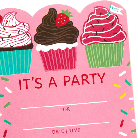 Three Cupcakes Fill-in-the-Blank Party Invitations, Pack of 10, , large image number 2