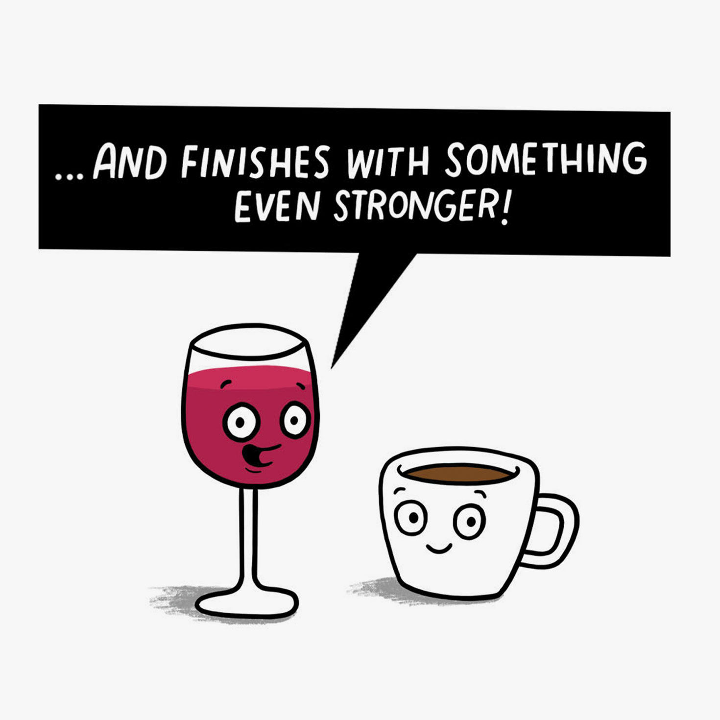 Coffee and Wine Funny Birthday Card Sentiment image number 2