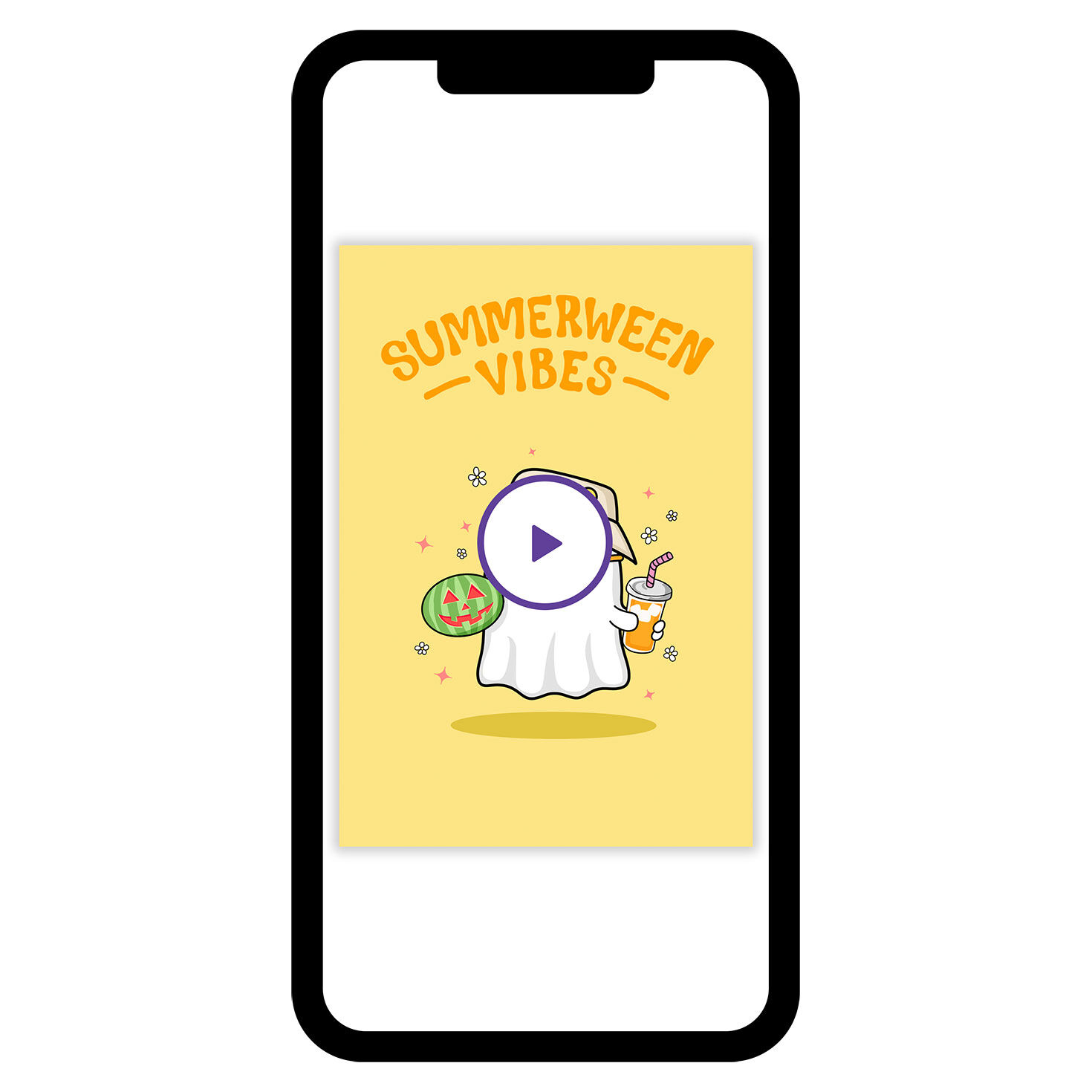 Cute Ghost Vibes Custom Summerween eCard