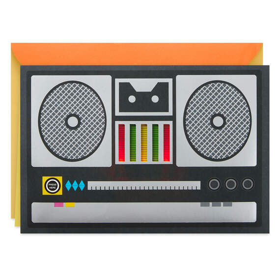 Boom Box Musical Birthday Card With Lights, , large image number 1