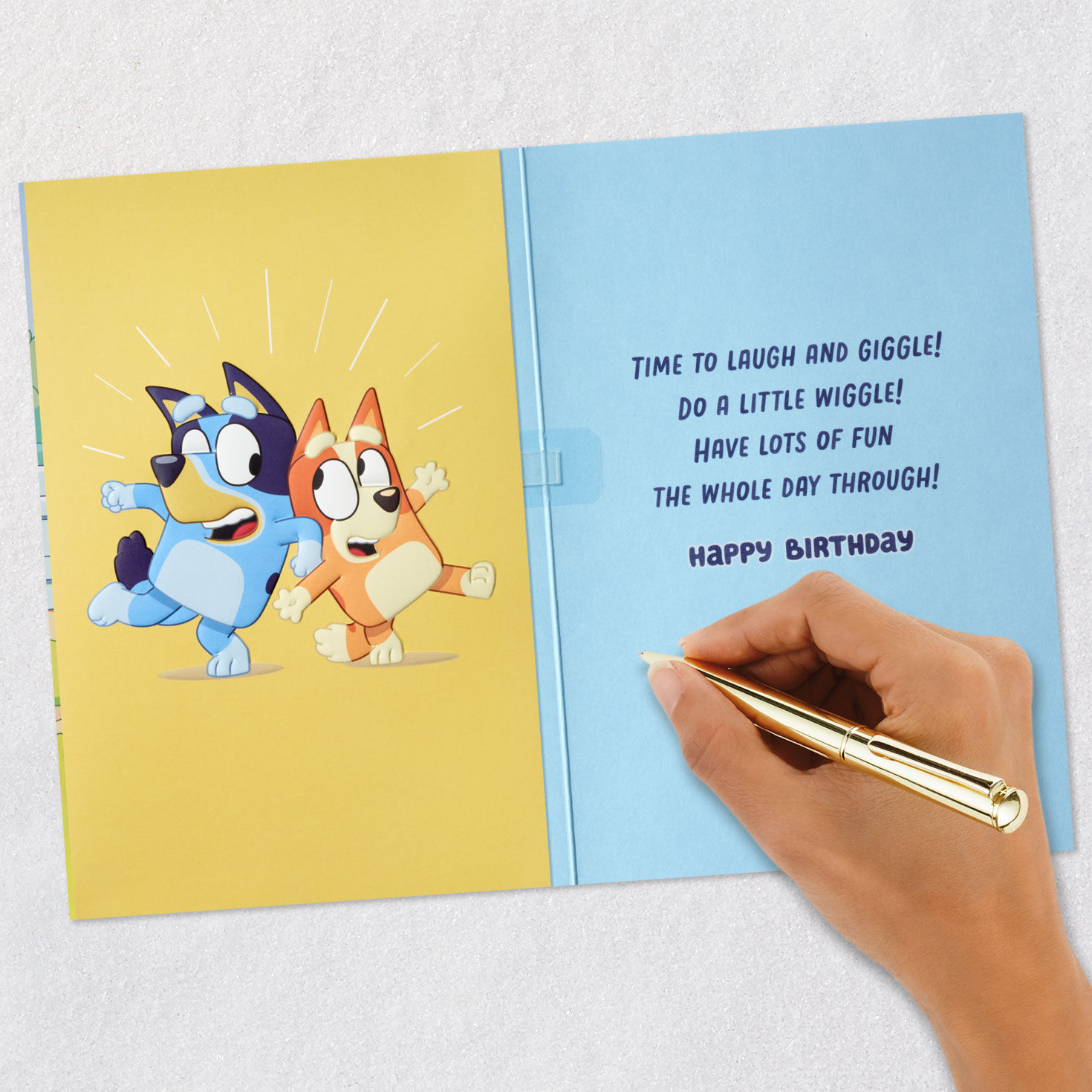 Bluey It's Your Day Musical Birthday Card for Kids signing card image number 6
