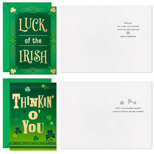 Green and Gold Boxed St. Patrick's Day Cards Assortment, Pack of 16, 
