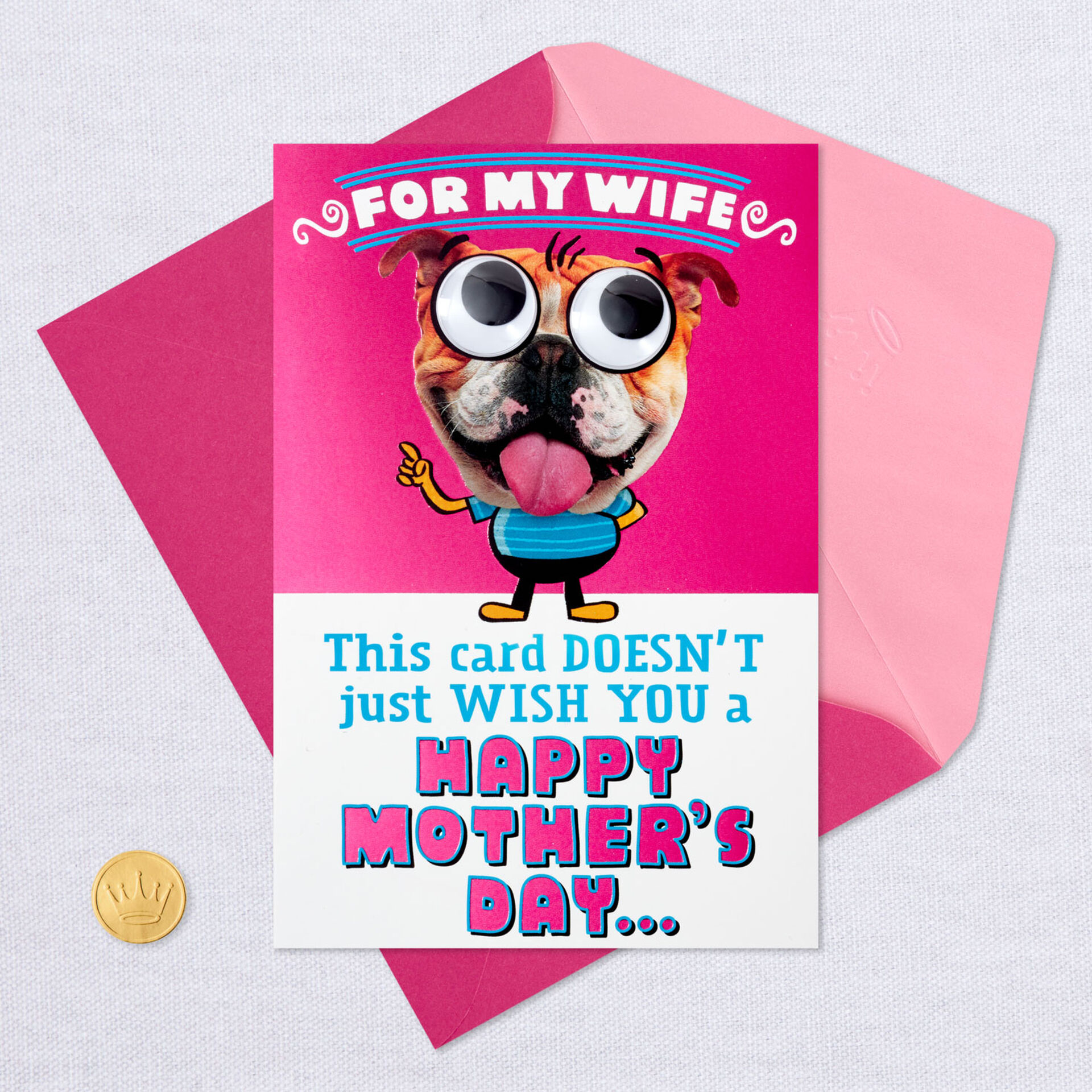 Details about  / Funny Happy Mother/'s Day Hot Wife Google Eyed Puppy Dog Hallmark Greeting Card