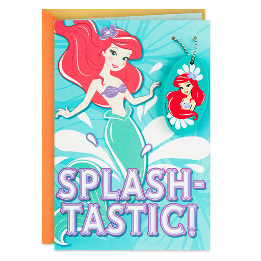 Disney The Little Mermaid Ariel Birthday Card With Keychain for Her, 