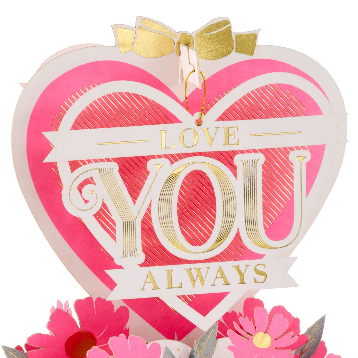 Hearts and Flowers Mom Pop-Up Mother's Day Card With Music Pop-up Card Detail image number 4