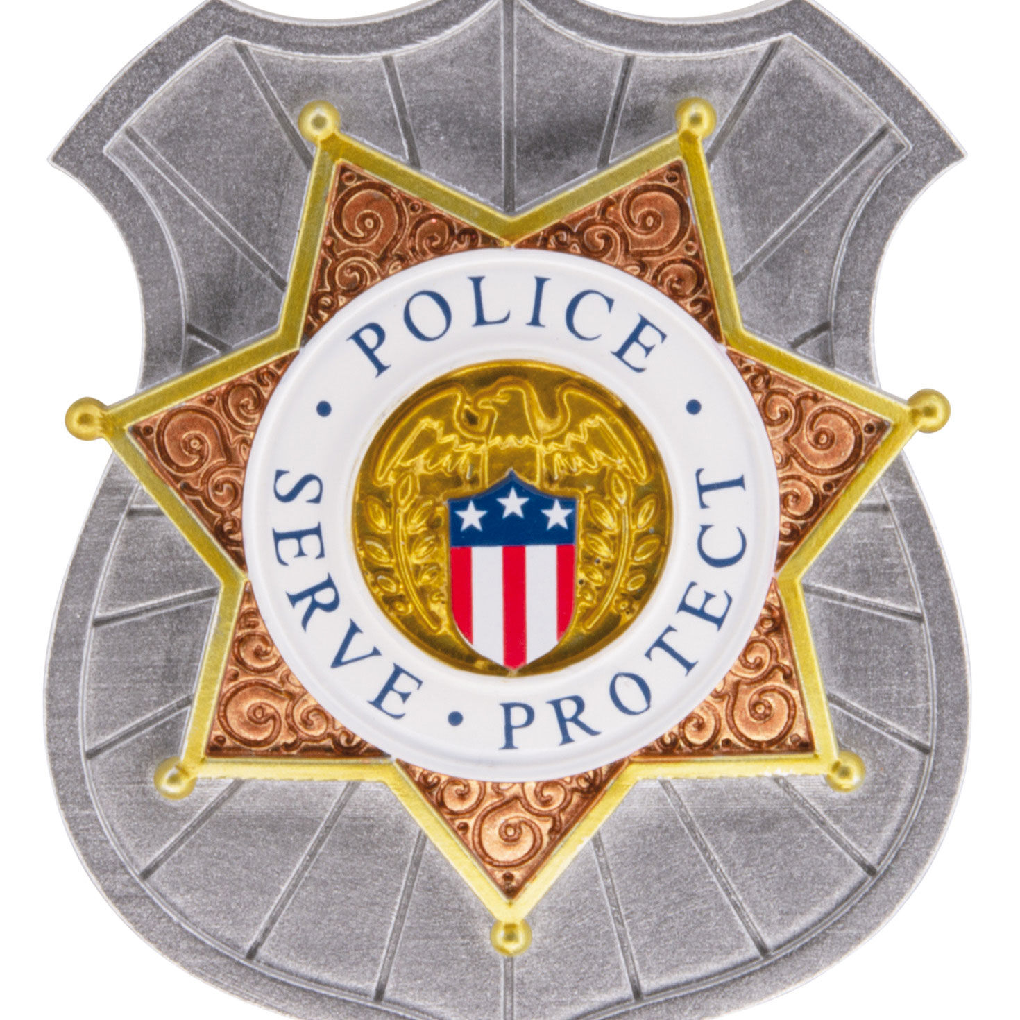 Police Badge Christmas Ornament closeup view image number 5